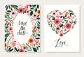 Save the date floral cards collection