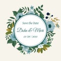 Save the date flower decoration card