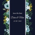 Save the date flower decoration card