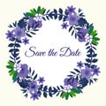 Save the date flower decoration card