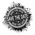 Save the date grunge rubber stamp on white background, vector illustration