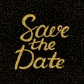 Save the date - hand painted brush pen modern calligraphy.