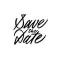 Save the date hand written inscription. Vectorised calligraphy for wedding invitations.