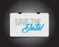 save the date hanging banner message Royalty Free Stock Photo