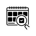 Black solid icon for Save The Date, agenda and calendar Royalty Free Stock Photo
