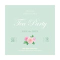 Save the date invitation card. Wedding template with sample text. Royalty Free Stock Photo