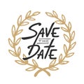 Save the Date invite greeting card vector template Royalty Free Stock Photo
