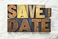 Save the Date Letterpress Royalty Free Stock Photo