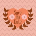 Save the date love heart flower card