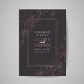 Save the Date Luxury Card, Wedding Celestial Invitation with Starry sky with Gold Foil Frame. Vintage trendy cover Royalty Free Stock Photo