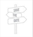 save the date multiple destination line street sign