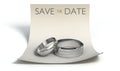 Save The Date Rings And Note Royalty Free Stock Photo