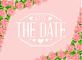 save the date roses border background sign