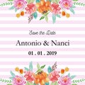 Save the date watercolor floral frame