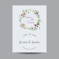 Save the Date Wedding Card. Lily and Anemone Flowers