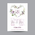 Save the Date Wedding Card. Lily and Anemone Flowers