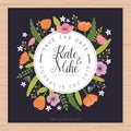 Save the date, wedding invitation card with flower Templates. Flower floral background.