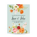 Save the Date Wedding Invitation Card with Watercolor Lily Flowers. Baby Shower Decoration
