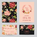 Save the Date - Wedding Invitation or Congratulation Card Set