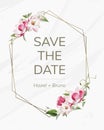 Save the date wedding invitation mockup vector