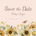 Save the date wedding invitation mockup vector