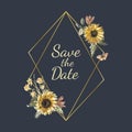 Save the date wedding invitation mockup vector