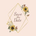 Save the date wedding invitation mockup vector