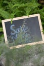 `Save the date` word written on blackboard Royalty Free Stock Photo