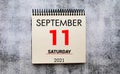 Save the Date written on a calendar - September 11