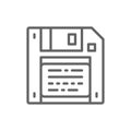 Vector save, diskette, floppy disc line icon. Royalty Free Stock Photo