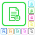 Save document vivid colored flat icons icons