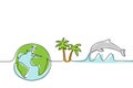 Save the earth planet enviroment to stop global warming concept.