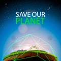 Save the earth, protect our planet, eco ecology, climate changes, Earth Day April 22, vector illustration Royalty Free Stock Photo