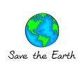 Save the Eather! The earth day isolated illustration Royalty Free Stock Photo