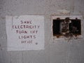 Save electricity sign