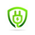 save energy logo with shield concept Royalty Free Stock Photo