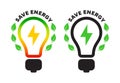 Save energy symbol. Renewable energy signs Royalty Free Stock Photo