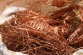 Save environment concept - Bag of electrical copper waste, scrap copper wire material for recycling business Royalty Free Stock Photo
