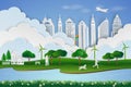 Save the environment and energy concept,Paper art design of landscape with eco green city