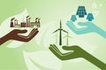 Save environment and green power concept. Royalty Free Stock Photo