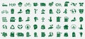 Save Environmental Ecology Silhouette Icon Set. Eco House, Car, Factory Clean Natural Environment Symbol. Solar Electric Royalty Free Stock Photo