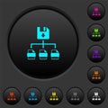 Save file as multiple format dark push buttons with color icons Royalty Free Stock Photo