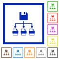 Save file as multiple format flat framed icons Royalty Free Stock Photo