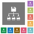 Save file as multiple format square flat icons Royalty Free Stock Photo