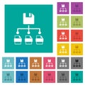 Save file as multiple format square flat multi colored icons Royalty Free Stock Photo