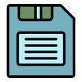 Save file editor icon color outline vector Royalty Free Stock Photo