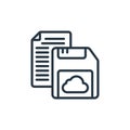 save file icon vector from cloud computing concept. Thin line illustration of save file editable stroke. save file linear sign for Royalty Free Stock Photo