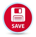 Save (floppy disk icon) flat prime red round button