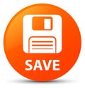 Save (floppy disk icon) orange round button