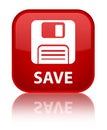 Save (floppy disk icon) special red square button